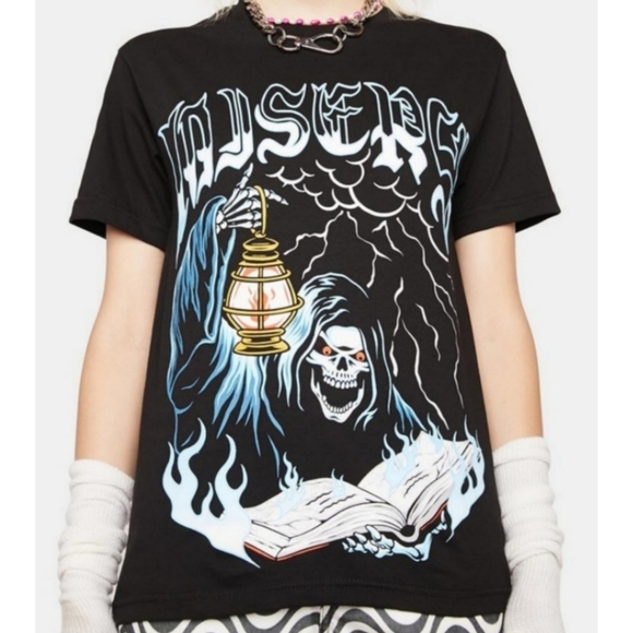 Misery Worldwide Tops - NWOT Misery Worldwide Book Of Death Graphic Tee (See Description)